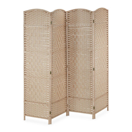 Paravent à 4 panneaux de couleur naturelle