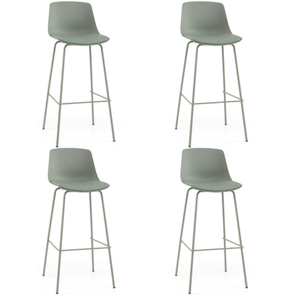 Ensemble de 4 tabourets de bar, similicuir, dossier ergonomique