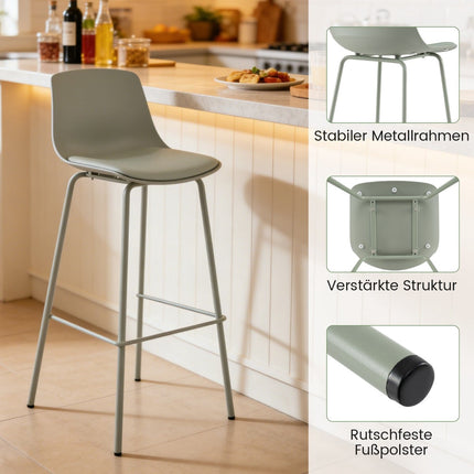Ensemble de 4 tabourets de bar, similicuir, dossier ergonomique