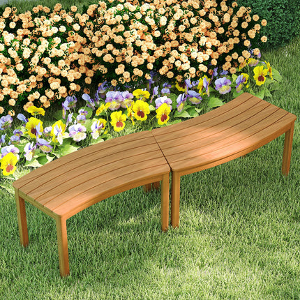 Ensemble de bancs d'extérieur 4 pièces en bois d'acacia courbé