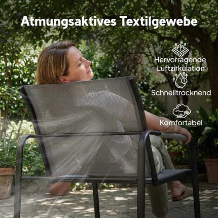 4-teilige Terrassenmöbelgarnitur, verzinkter Stahl, schnelltrocknender Stoff