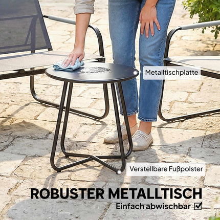 4-teilige Terrassenmöbelgarnitur, verzinkter Stahl, schnelltrocknender Stoff