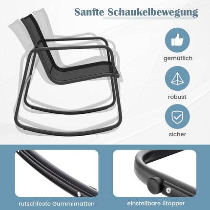 4-teiliges Gartenmöbel-Set mit Schaukelstühlen