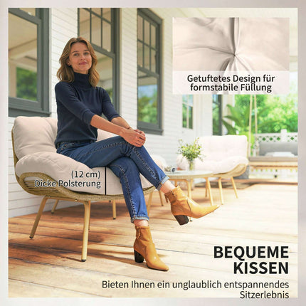 Ensemble de mobilier de jardin en rotin 4 pièces avec coussins