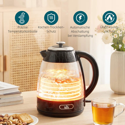 4-Scheiben-Toaster & 1,7L Wasserkocher-Set, Schwarz
