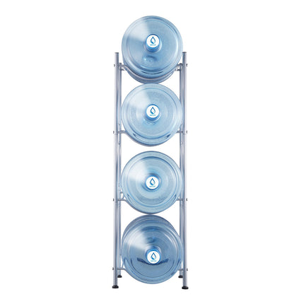 4-Tier 5-Gallon Water Jug Rack, Holds 4 Bottles, Silver