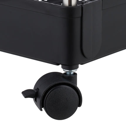 Chariot noir à 4 niveaux pour le rangement de la cuisine ou de la salle de bain