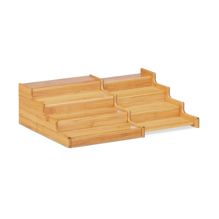 Étagère à épices extensible en bambou à 4 niveaux