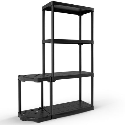 4-Tier Garage Storage Shelf with Tool Organizer – 176 lb
