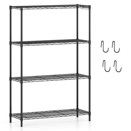 Étagère de rangement métallique à 4 niveaux avec étagères réglables, 91 x 35 x 138,5 cm
