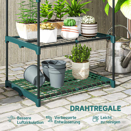 Support à plantes à 4 niveaux, structure en acier, usage intérieur/extérieur