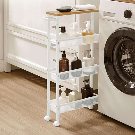 4-Tier Slim Trolley for Kitchen or Bathroom Storage
