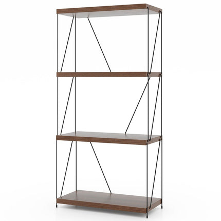 Étagère sur pied à 4 niveaux avec cadre en métal, étagère de rangement industrielle, 60 x 29,5 x 105 cm