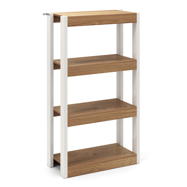 Étagère en bois à 4 niveaux avec système anti-basculement, étagères ouvertes