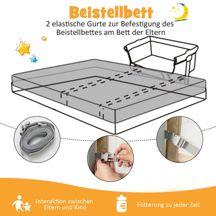 Lit bébé 4 en 1 avec moustiquaire, hauteurs réglables