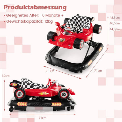 4-in-1 Babywalker mit verstellbarer Höhe und Spieltisch