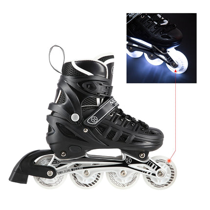Patins à roues alignées/à glace 4 en 1 à LED noires, taille L (39-42)