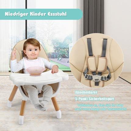 4-in-1 wandelbarer Babyhochstuhl mit Sicherheitsgurt