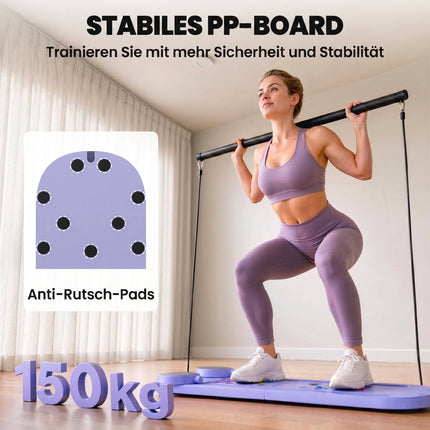 4-in-1 faltbares Pilates-Board-Set mit Widerstandsbändern