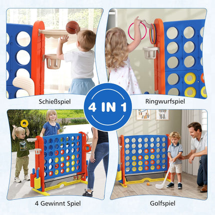 Ensemble de 4 jeux en 1 : Puissance 4, basketball, lancer d'anneaux, golf