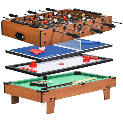 Table de jeu 4 en 1 : baby-foot, billard, tennis de table, hockey