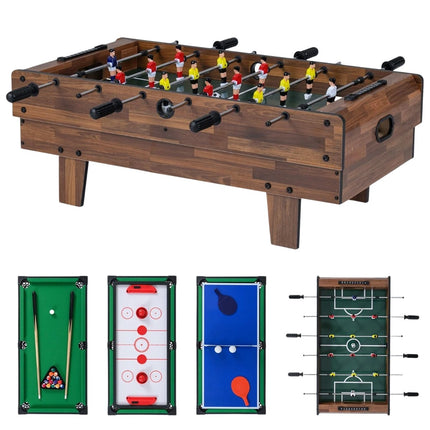 4-in-1-Spieltisch: Kicker, Billard, Airhockey, Tischtennis