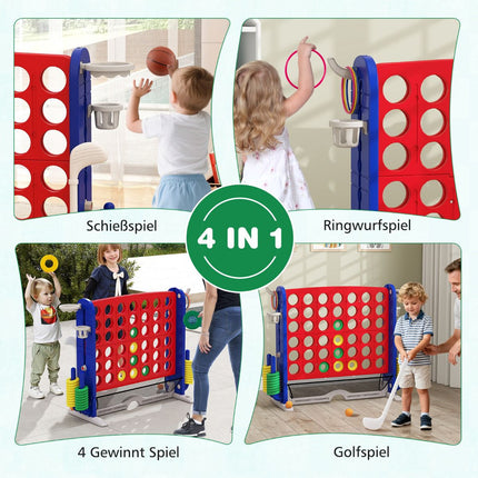 Jeu géant 4 en 1 Connect avec basket-ball, lancer d'anneaux et golf