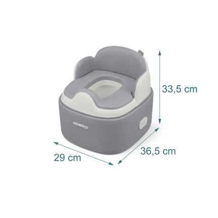 Pot d'apprentissage gris 4 en 1 avec couvercle et marchepied