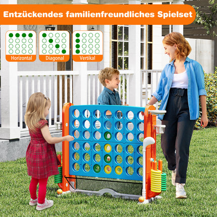 4-in-1 Jumbo Spieleset: 4 Gewinnt, Basketball, Ringwurfspiel, Golf