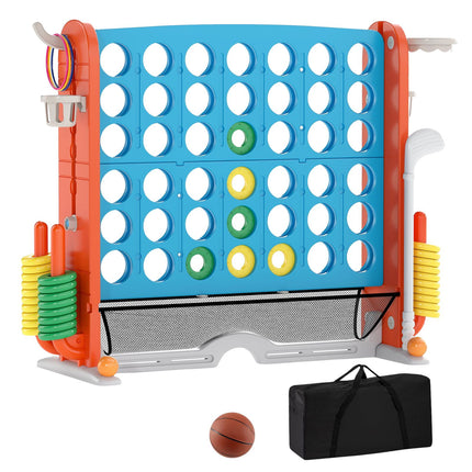 4-in-1 Jumbo Spieleset: 4 Gewinnt, Basketball, Ringwurfspiel, Golf