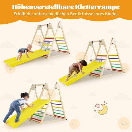 4-in-1 Montessori Kletterset mit Schaukel & Rutschrampe