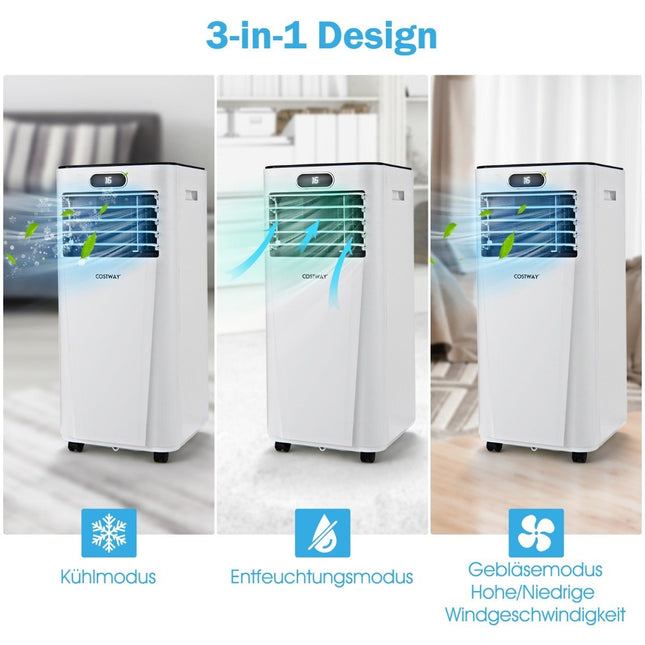 Climatiseur portable 4 en 1 7 000 BTU Refroidissement, ventilation et déshumidification 16  ~ 32  Blanc