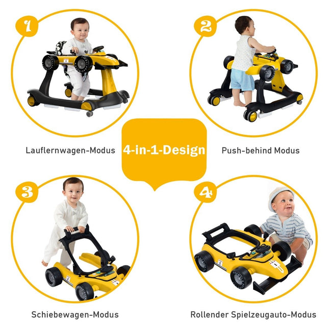 Trotteur pliable 4 en 1 jaune