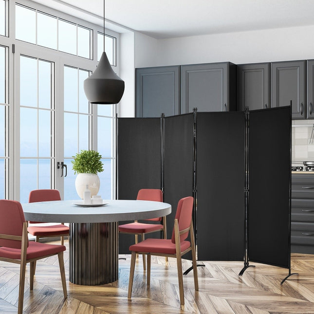 4-teiliger Falttrennwand Sichtschutz für Zuhause, Büro 220 x 51 x 173 cm schwarz