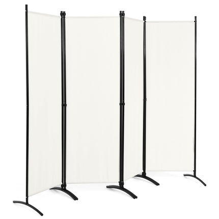 4-teiliger Falttrennwand-Sichtschutz für Homeoffice 220 x 51 x 173 cm weiß