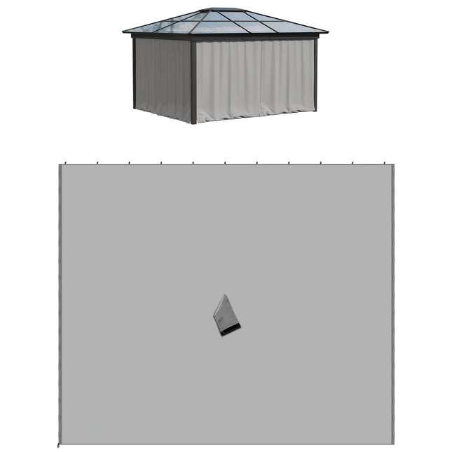 4 panneaux latéraux pour parois latérales de pavillon 3x3 m avec crochets, polyester gris clair, idéal pour pavillon de jardin et tente de fête 302 x 205 cm