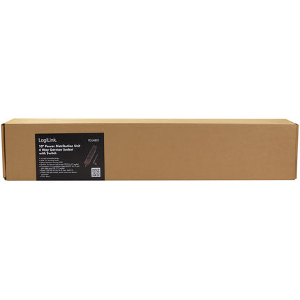 4-fach Abzweigdose mit Schalter für 10" Rack U1 Schwarz