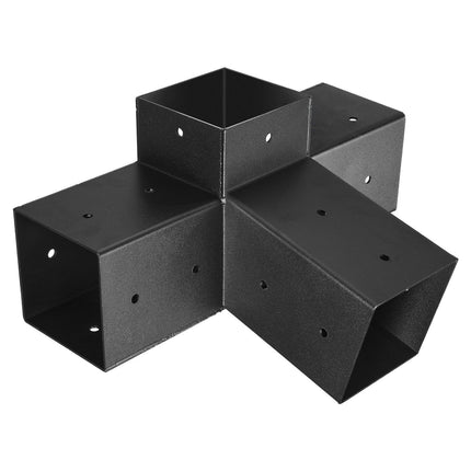 4x4 Slanted 4-Way Pergola Brackets, Carbon Steel, 3-Pack