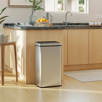 50L Mülleimer mit Sensor und Touchless-Funktion, Edelstahl