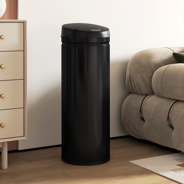 Poubelle en acier inoxydable sans contact de 50 L, fermeture en douceur