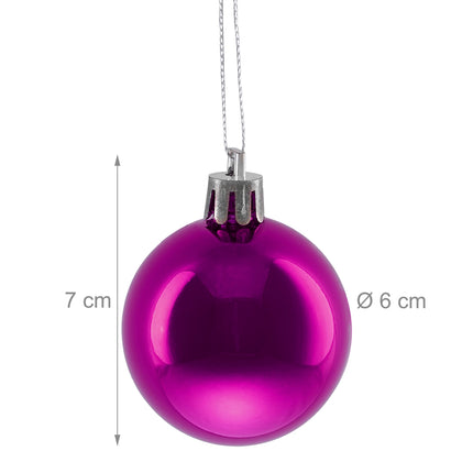 50 glänzende Christbaumkugeln, glänzendes Finish