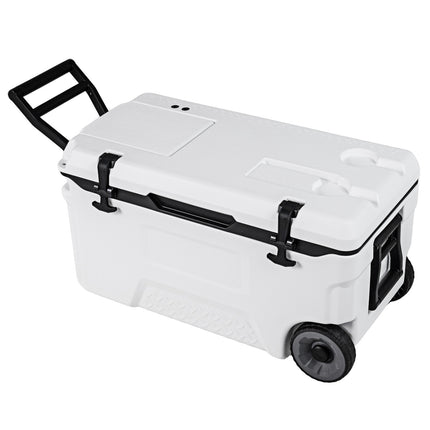 53-Quart-Kühlbox auf Rollen mit Fischmaßband und Rädern