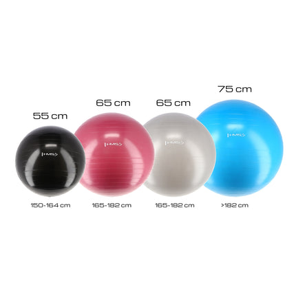 55cm Schwarzer Gymnastikball – Anti-Burst, rutschfest
