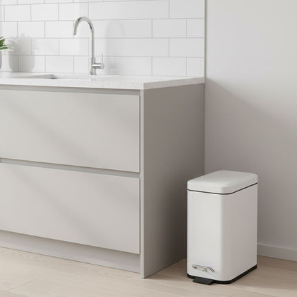 5L Badezimmereimer, Soft Close, Fußpedal, mattes Finish
