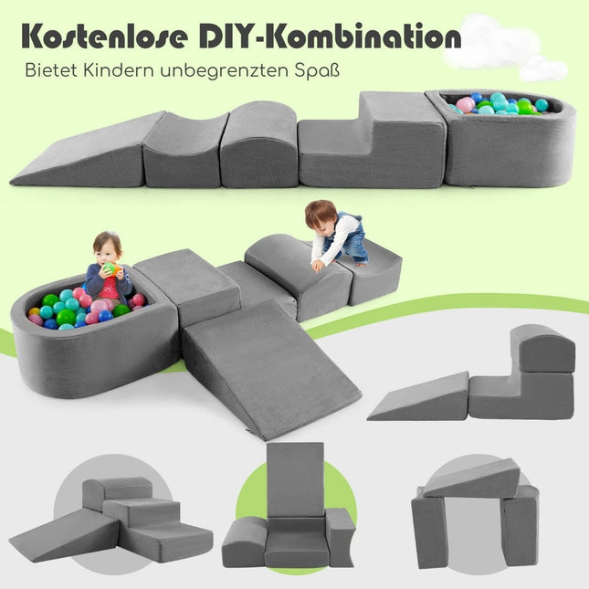 5 pièces. Blocs de construction en mousse Blocs de construction géants avec piscine à balles Grands blocs de construction pour courir Gris