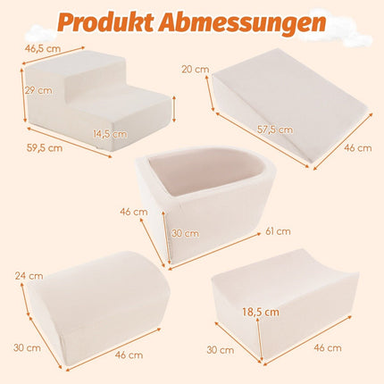 5 pièces. Blocs de construction en mousse, blocs de construction géants avec piscine à balles, grands blocs de construction pour courir, beige