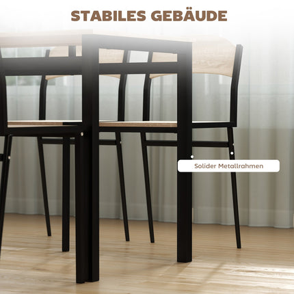 Ensemble de salle à manger 5 pièces, table et 4 chaises, gain de place, noir