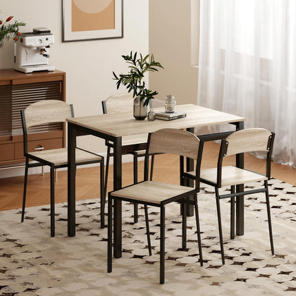 Ensemble de salle à manger 5 pièces, table et 4 chaises, gain de place, noir