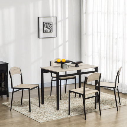 Ensemble de salle à manger 5 pièces, table et 4 chaises, gain de place, noir