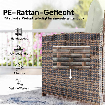 5-teiliges Outdoor Balkonmöbel-Set mit Kissen